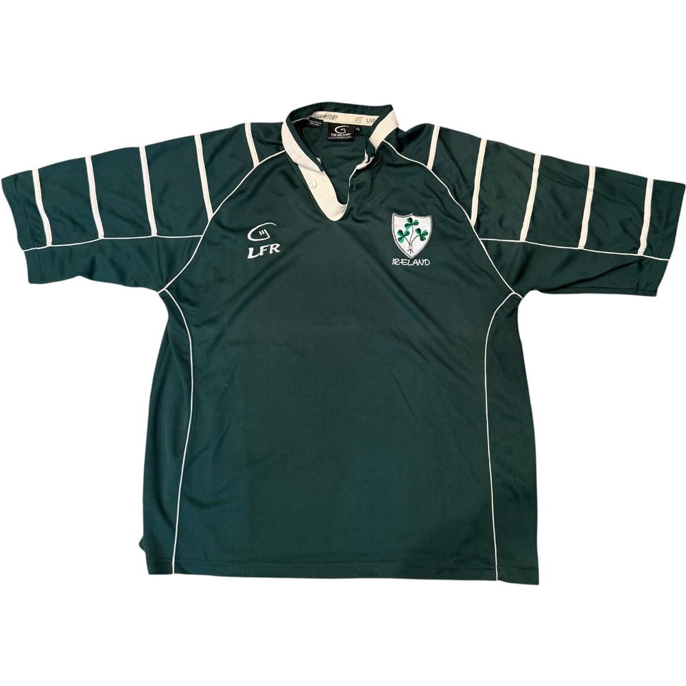 Live For Rugby Ireland Jersey XXL Green Short Sleeve Shamrock Shirt Used